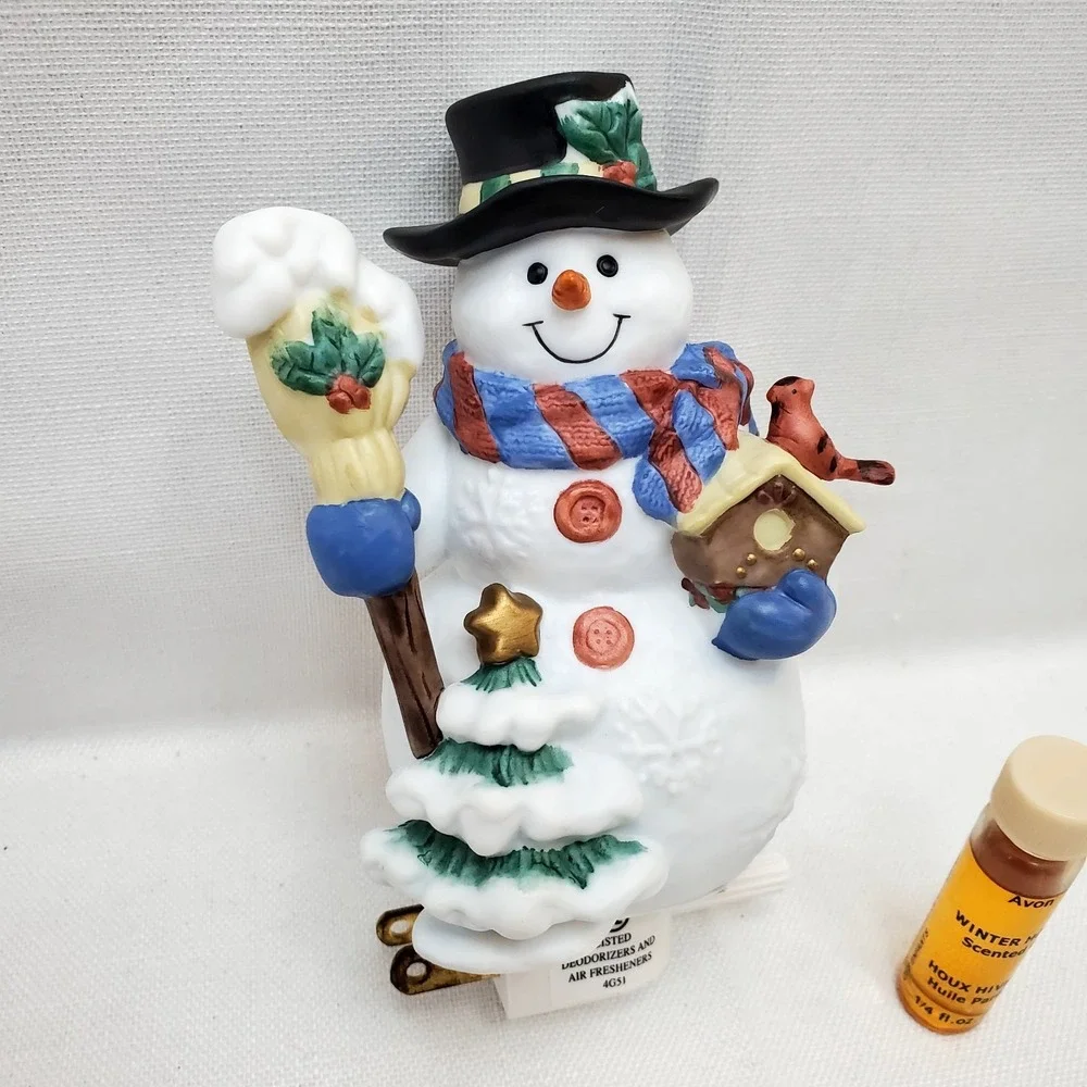 Vintage  Avon ☆  SNOWMAN Nightlight Diffuser ☆ Fragrance Scent Bottle ☆‎ NIB!